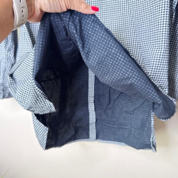 Fresh Produce Gingham‎ Plaid Black & White Button Up 3/4 Sleeve Shirt Size XL - Picture 7 of 9